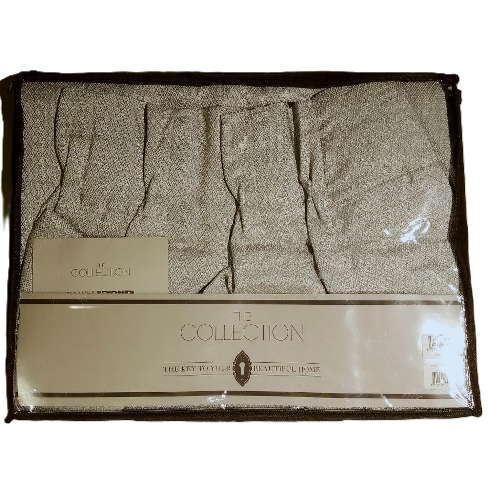 35"W x 63"L  Pinch Pleat Window Curtain Panel  Ocean Blue/Gray  Diamond  NEW